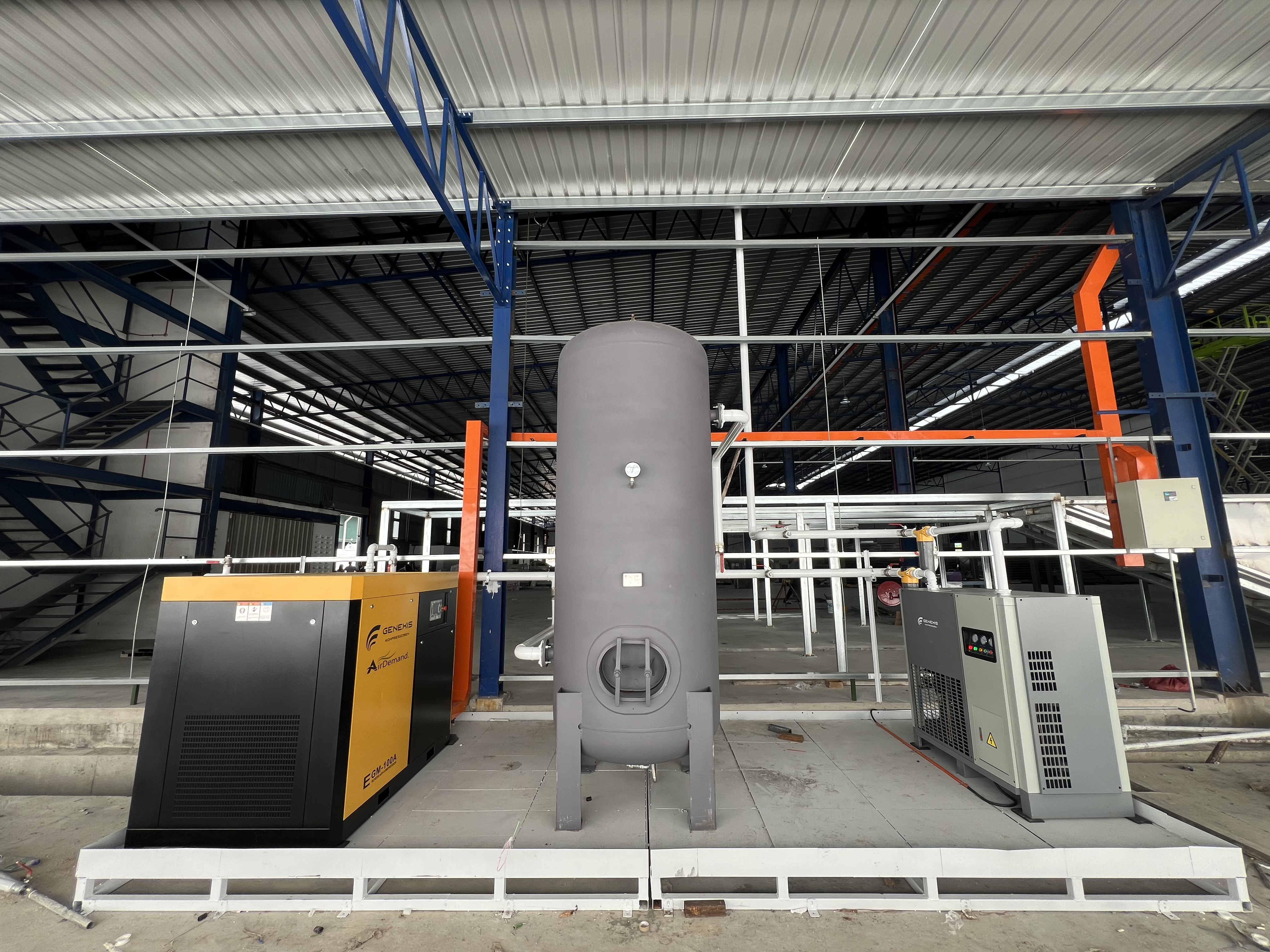 Genexis 100HP VSD Air Compressor Set + Compressor Room